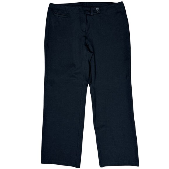 EUC Women's EILEEN FISHER Stretch Ponte Knit Straight Leg Pant Black | Size PL - Picture 1 of 7
